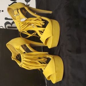 Yellow stiletto heels  Size 9